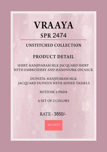 Vraaya Naariti Kanjivaram Silk Pant Style Suits Wholesale Price