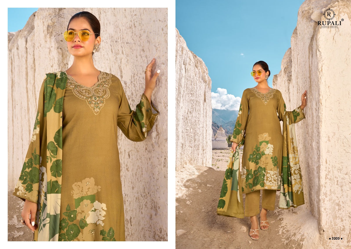 Vrinda Rupali Viscose Pashmina Suits Wholesaler