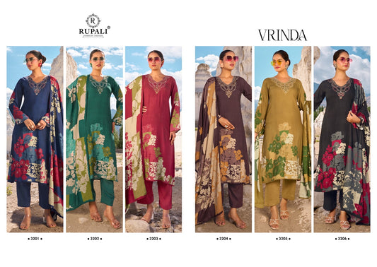 Vrinda Rupali Viscose Pashmina Suits Wholesaler