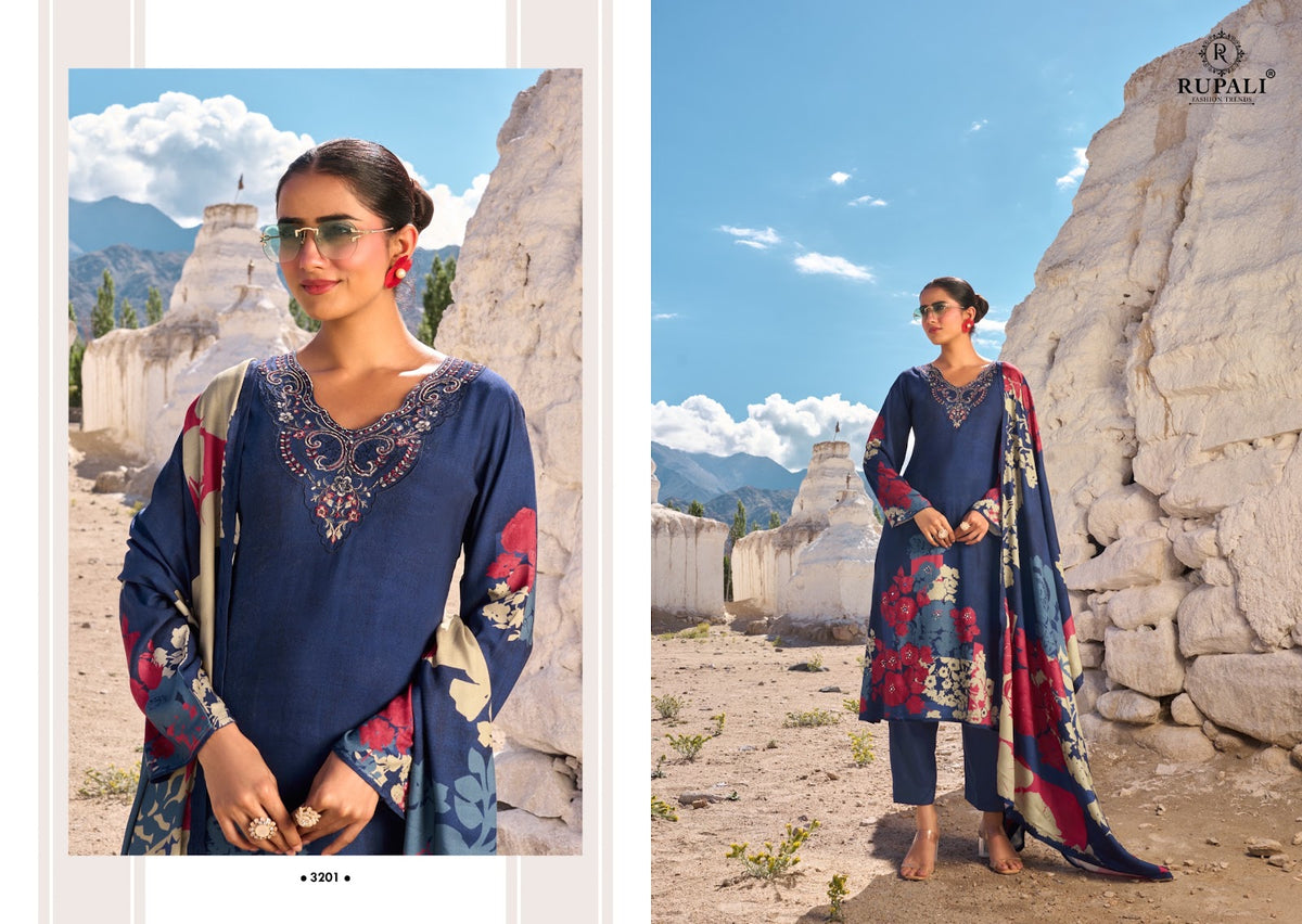 Vrinda Rupali Viscose Pashmina Suits Wholesaler