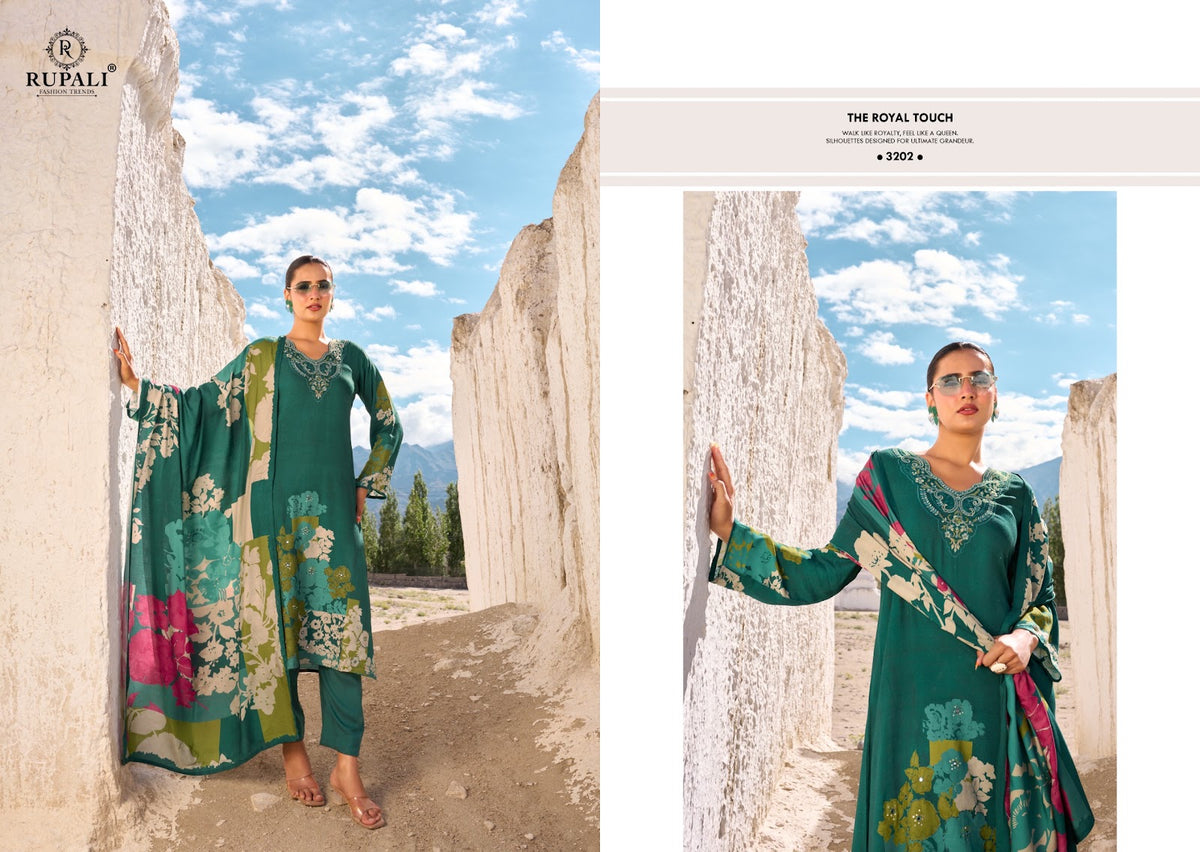 Vrinda Rupali Viscose Pashmina Suits Wholesaler