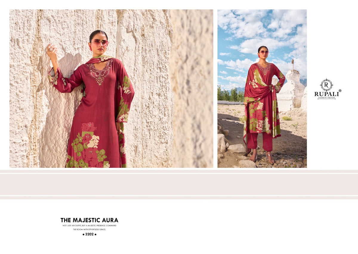 Vrinda Rupali Viscose Pashmina Suits Wholesaler