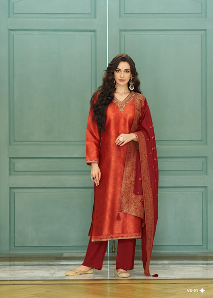 Vrinda Varsha Fashions Tussar Silk Pant Style Suits Manufacturer Ahmedabad