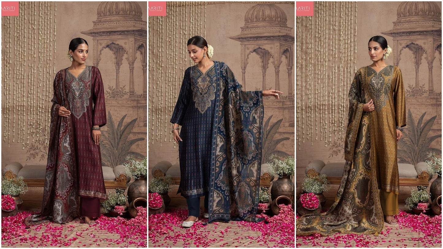 Vrindi Naariti Silk Pant Style Suits Supplier Ahmedabad