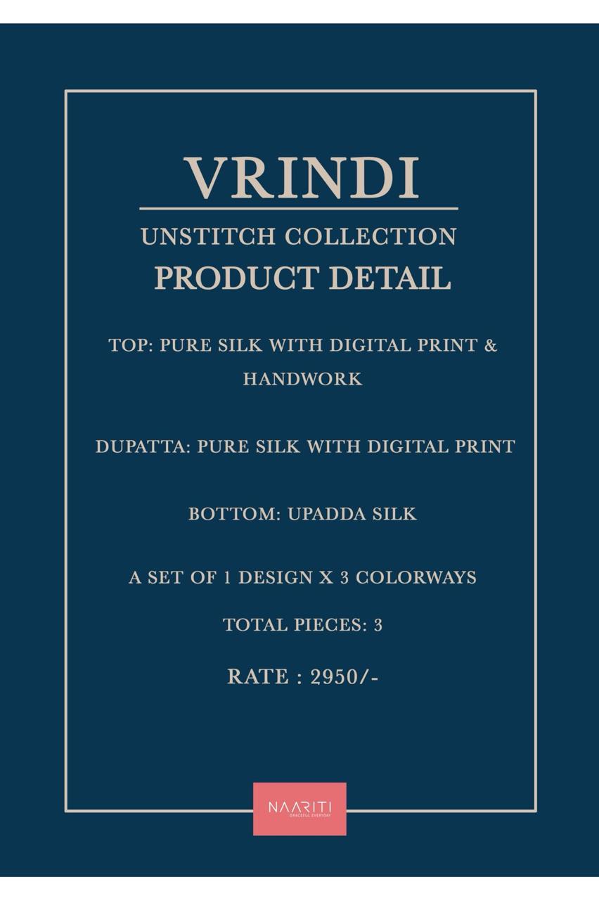 Vrindi Naariti Silk Pant Style Suits Supplier Ahmedabad