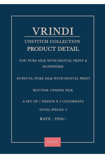 Vrindi Naariti Silk Pant Style Suits Supplier Ahmedabad