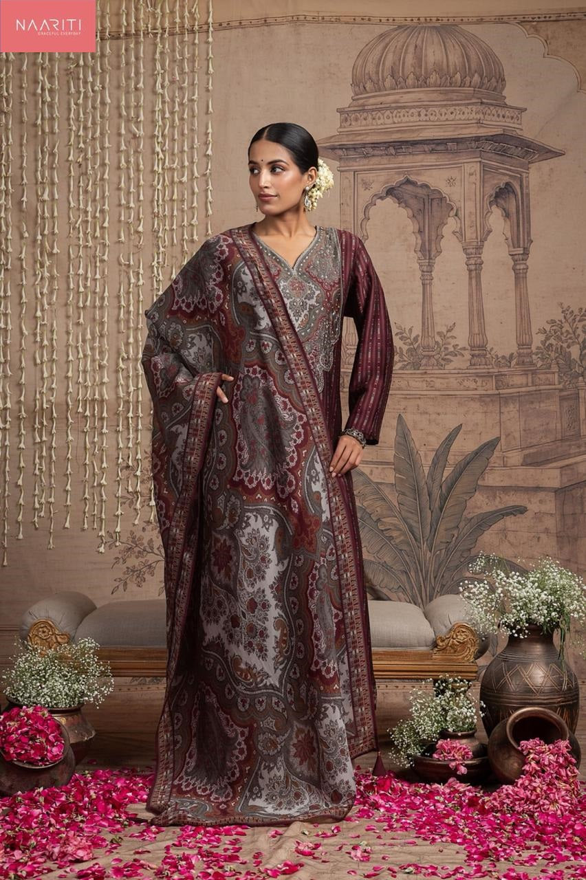 Vrindi Naariti Silk Pant Style Suits Supplier Ahmedabad