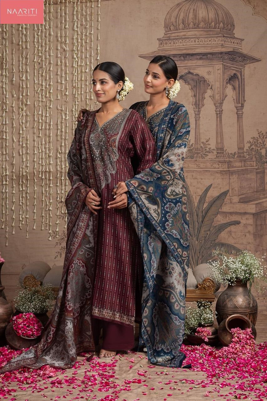 Vrindi Naariti Silk Pant Style Suits Supplier Ahmedabad