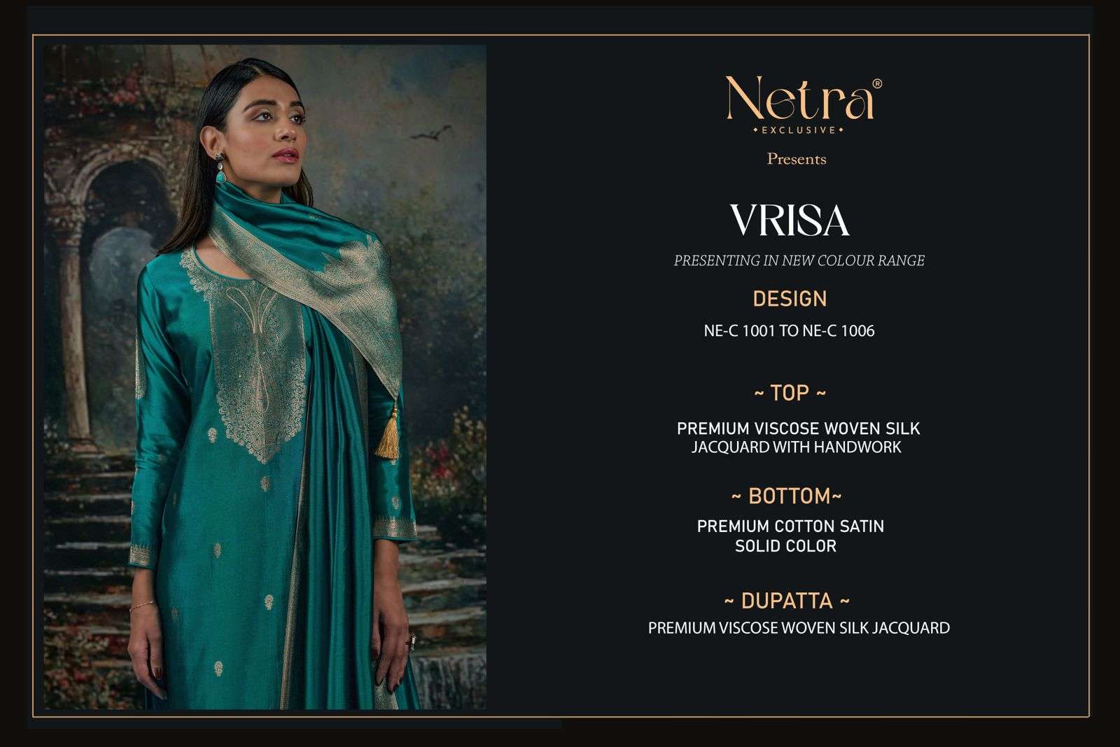Vrisa Ne C 1001 Netra Premium Viscose Pant Style Suits Exporter Ahmedabad