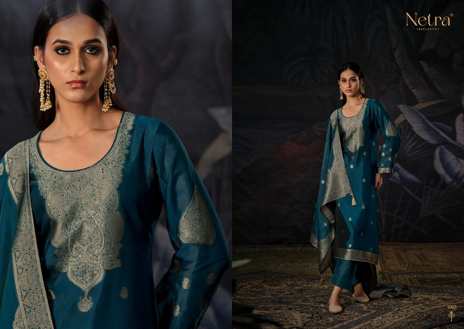 Vrisa Vol 2 Netra Woven Silk Pant Style Suits Wholesale Rate