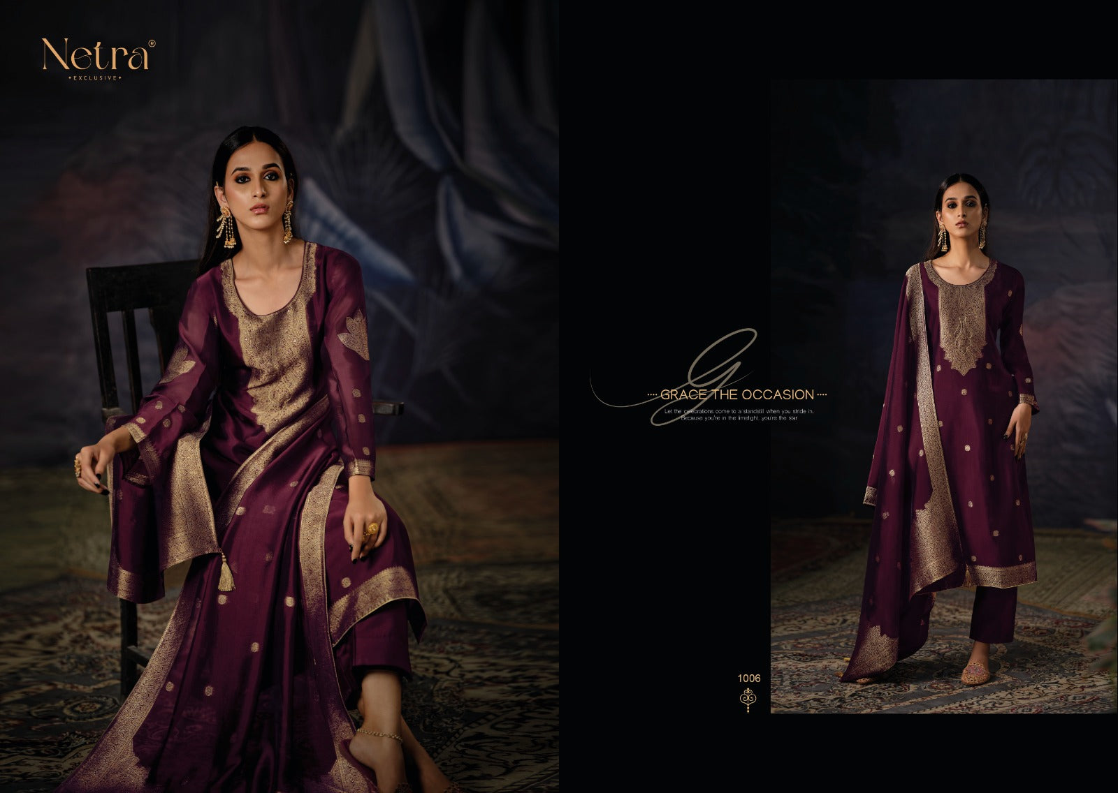 Vrisa Vol 2 Netra Woven Silk Pant Style Suits Wholesale Rate
