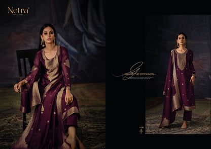 Vrisa Vol 2 Netra Woven Silk Pant Style Suits Wholesale Rate