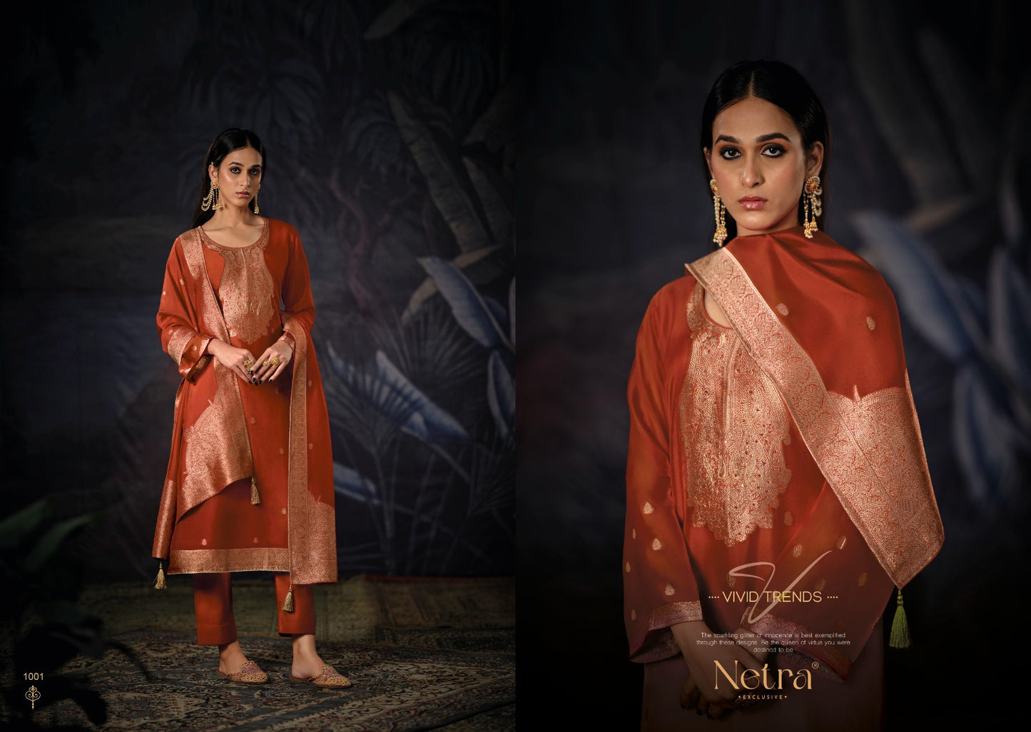 Vrisa Vol 2 Netra Woven Silk Pant Style Suits Wholesale Rate