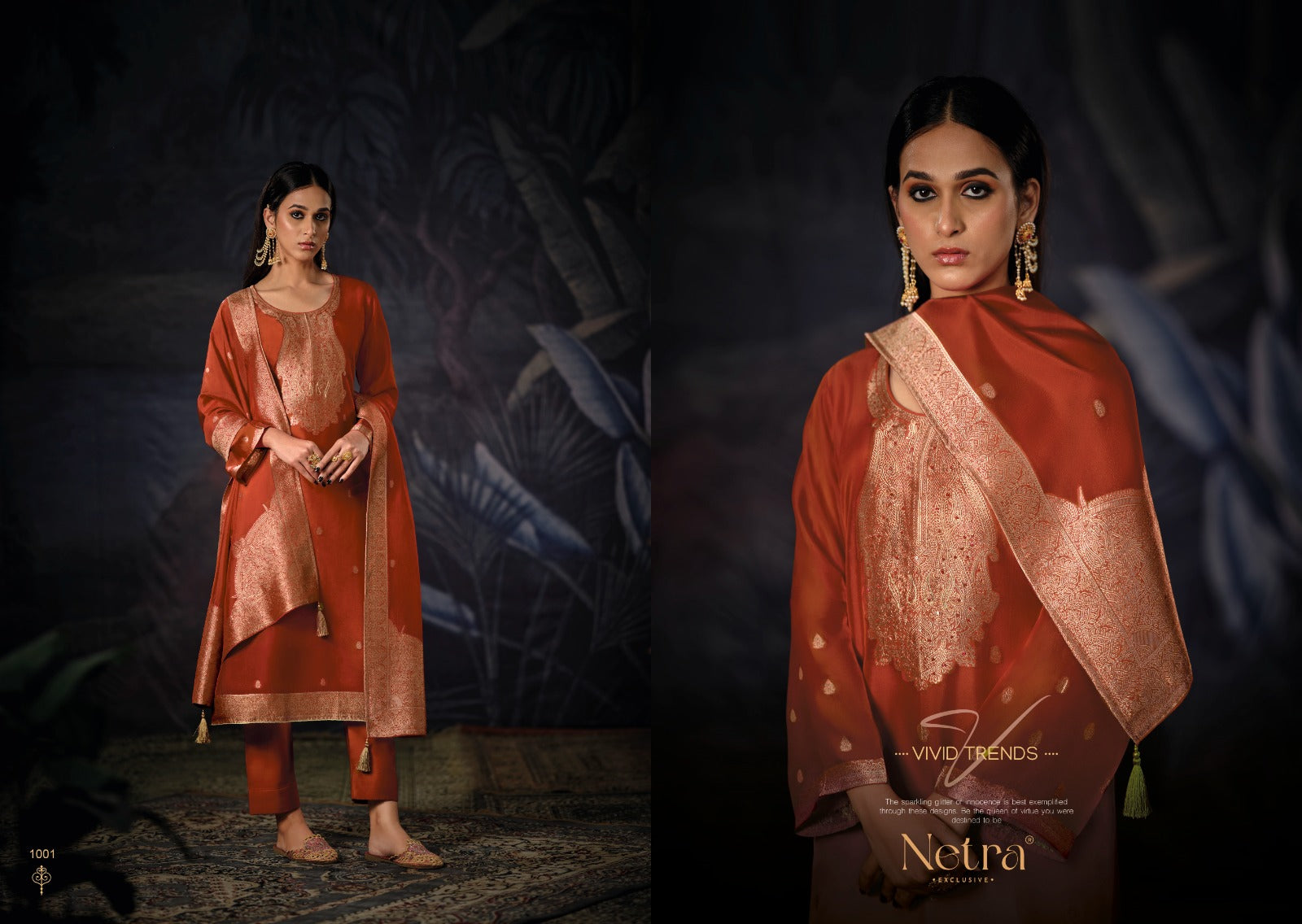 Vrisa Vol 2 Netra Woven Silk Pant Style Suits Wholesale Rate
