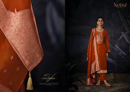 Vrisa Vol 2 Netra Woven Silk Pant Style Suits Wholesale Rate
