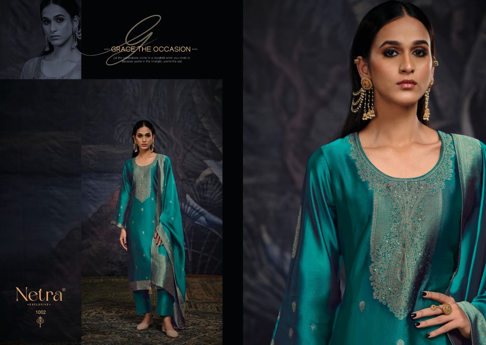 Vrisa Vol 2 Netra Woven Silk Pant Style Suits Wholesale Rate