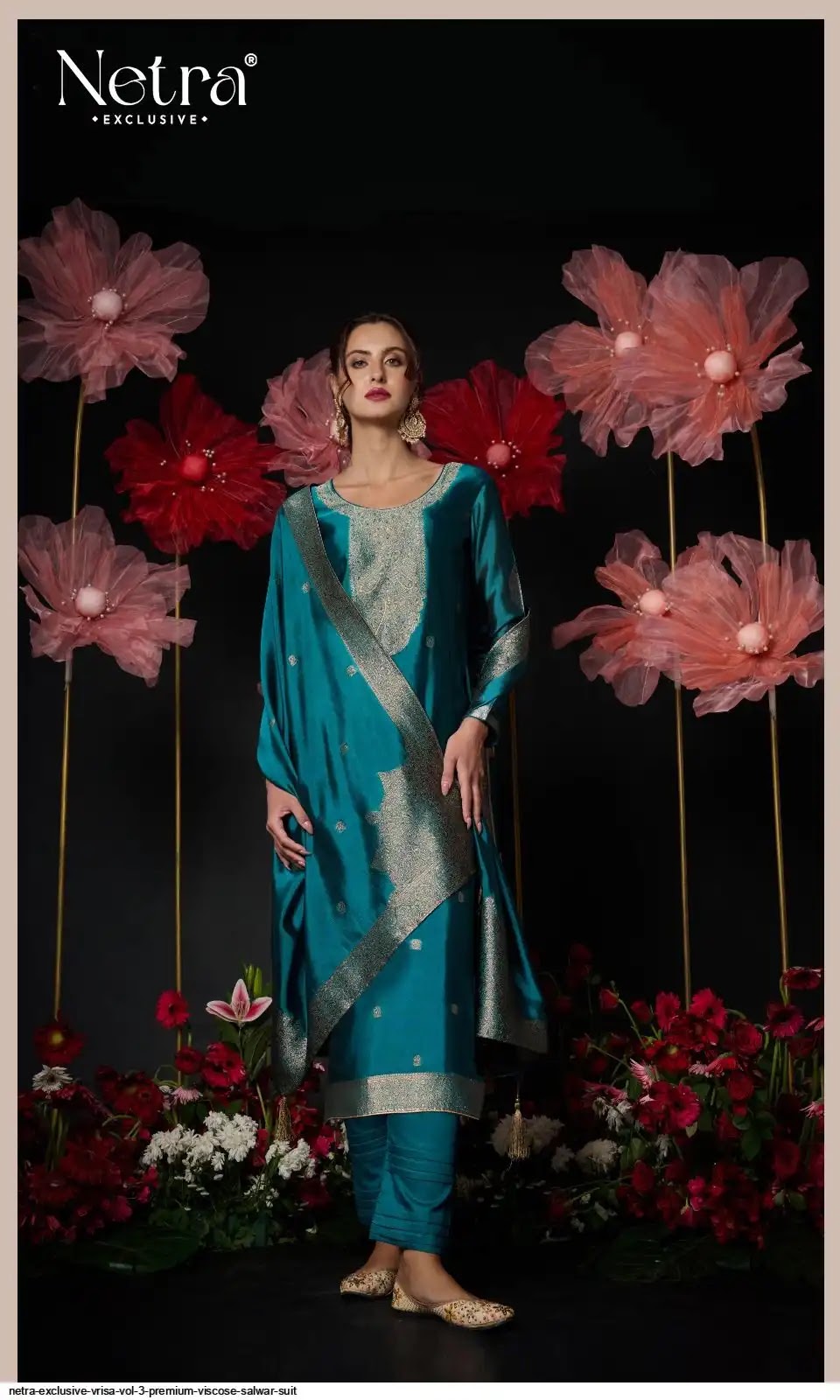 Vrisa Vol 3 Netra Woven Silk Pant Style Suits Supplier Ahmedabad