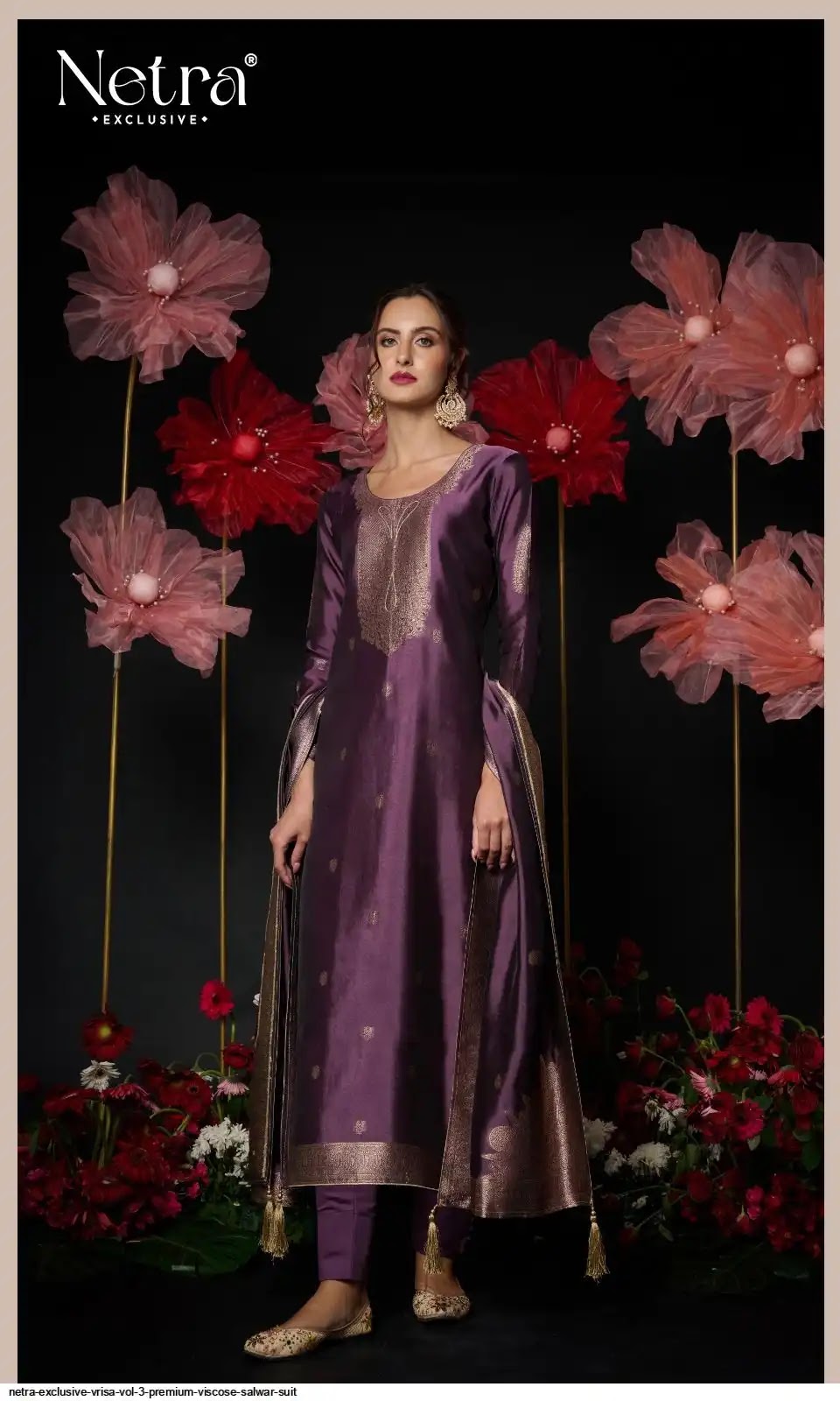 Vrisa Vol 3 Netra Woven Silk Pant Style Suits Supplier Ahmedabad