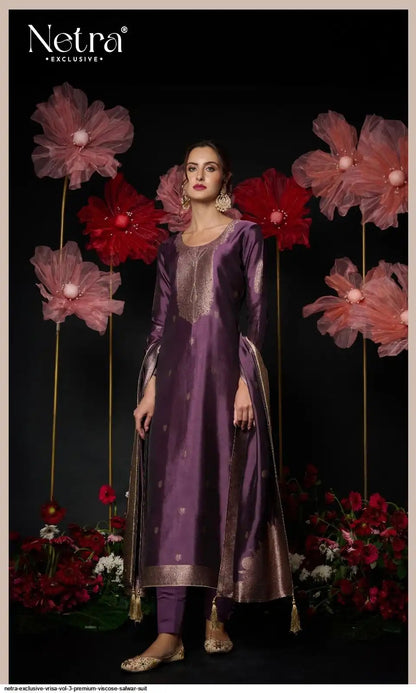 Vrisa Vol 3 Netra Woven Silk Pant Style Suits Supplier Ahmedabad