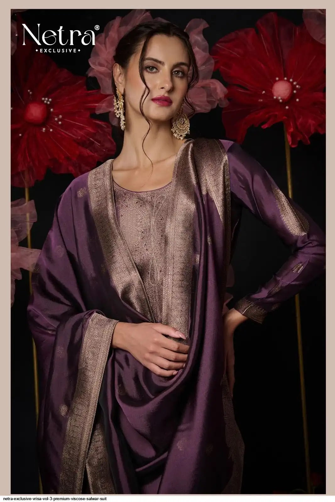 Vrisa Vol 3 Netra Woven Silk Pant Style Suits Supplier Ahmedabad