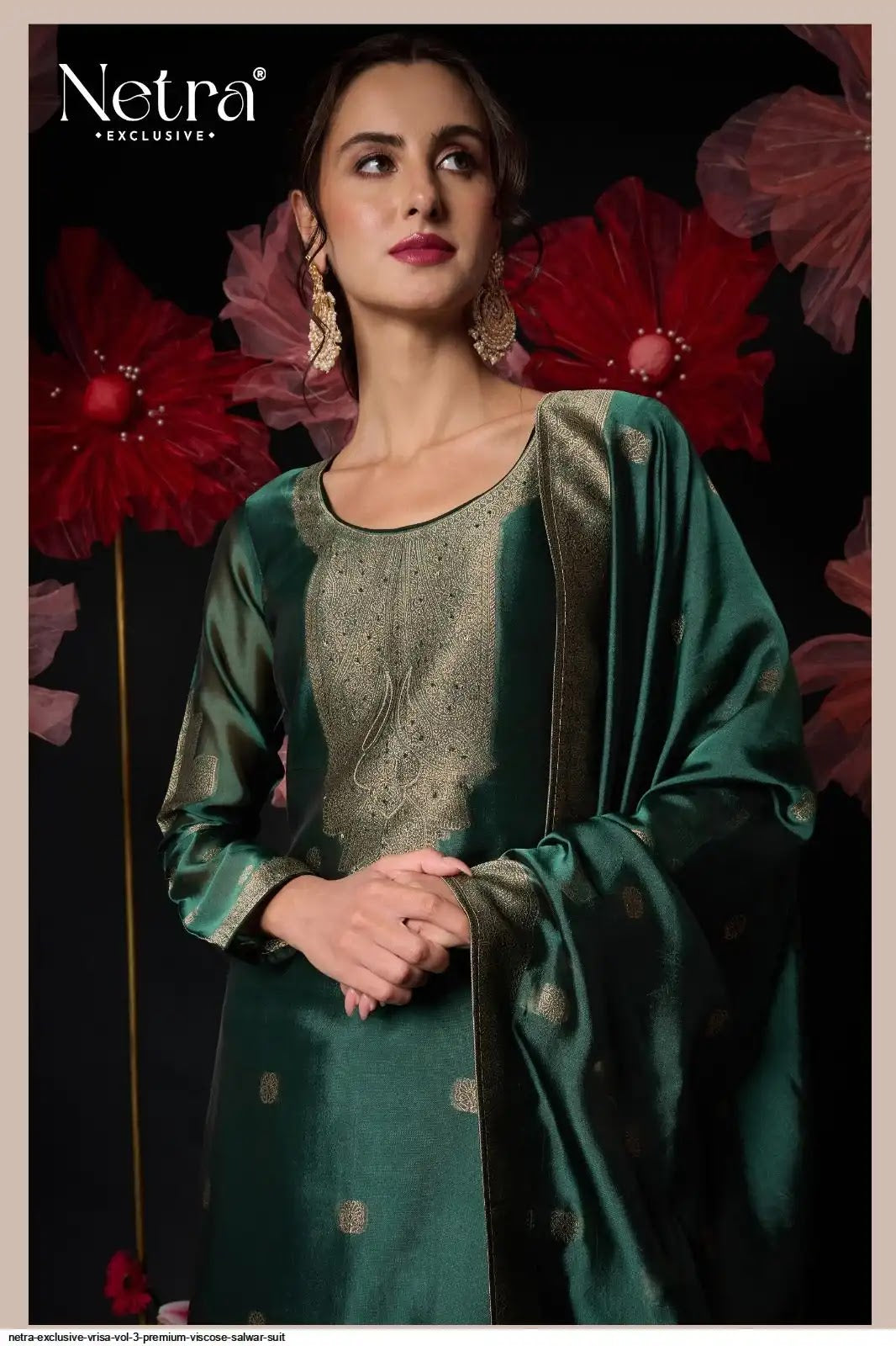Vrisa Vol 3 Netra Woven Silk Pant Style Suits Supplier Ahmedabad