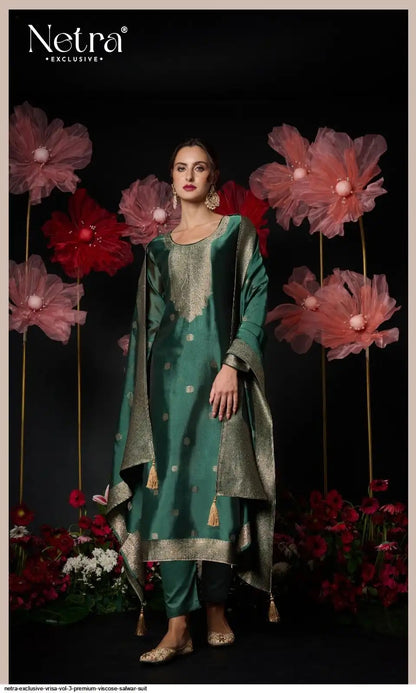 Vrisa Vol 3 Netra Woven Silk Pant Style Suits Supplier Ahmedabad