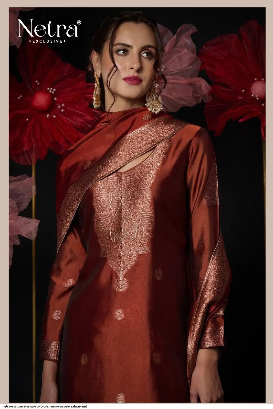 Vrisa Vol 3 Netra Woven Silk Pant Style Suits Supplier Ahmedabad