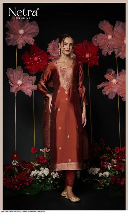Vrisa Vol 3 Netra Woven Silk Pant Style Suits Supplier Ahmedabad