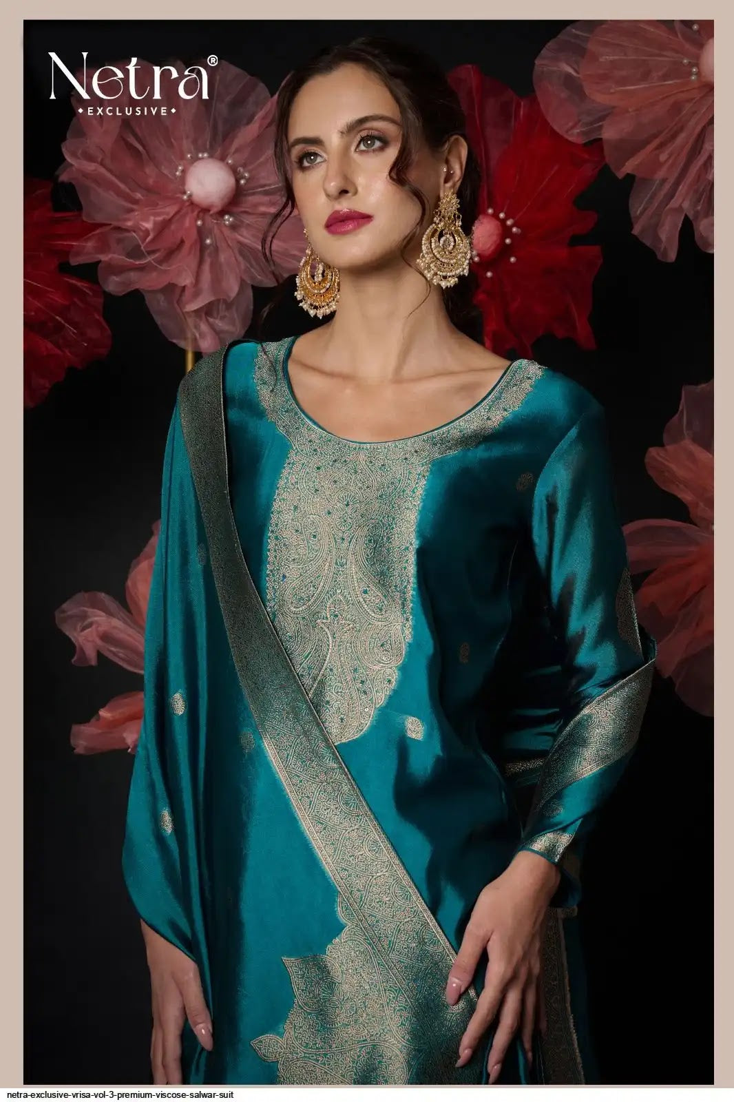 Vrisa Vol 3 Netra Woven Silk Pant Style Suits Supplier Ahmedabad
