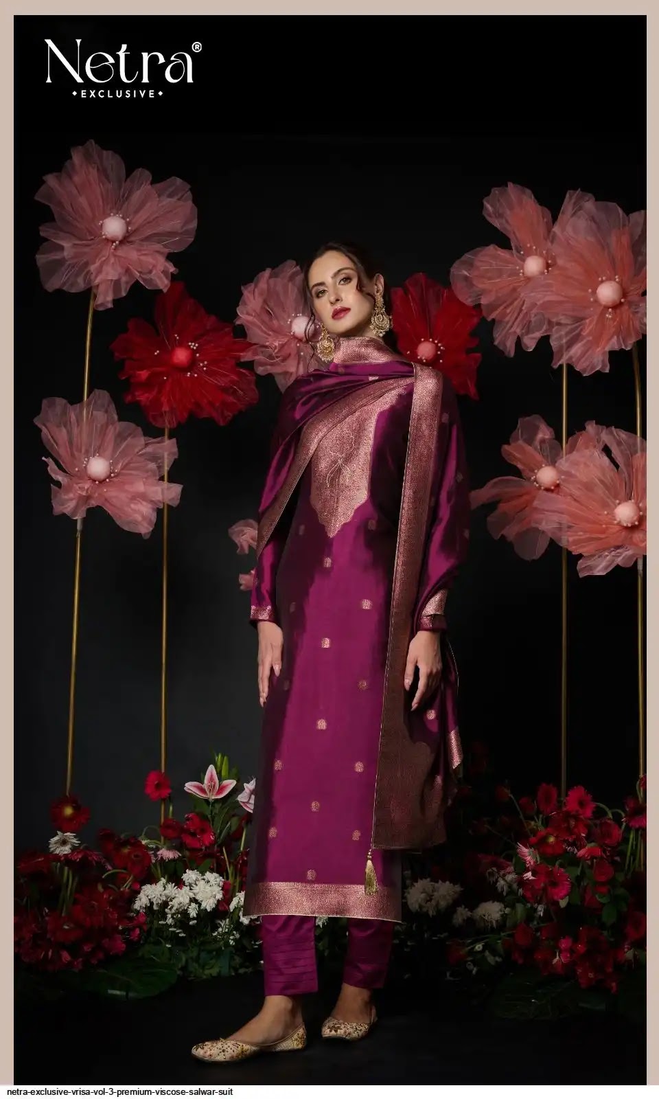 Vrisa Vol 3 Netra Woven Silk Pant Style Suits Supplier Ahmedabad