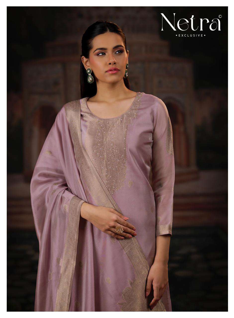 Vrisa Vol 6 Netra Woven Silk Pant Style Suits Supplier India