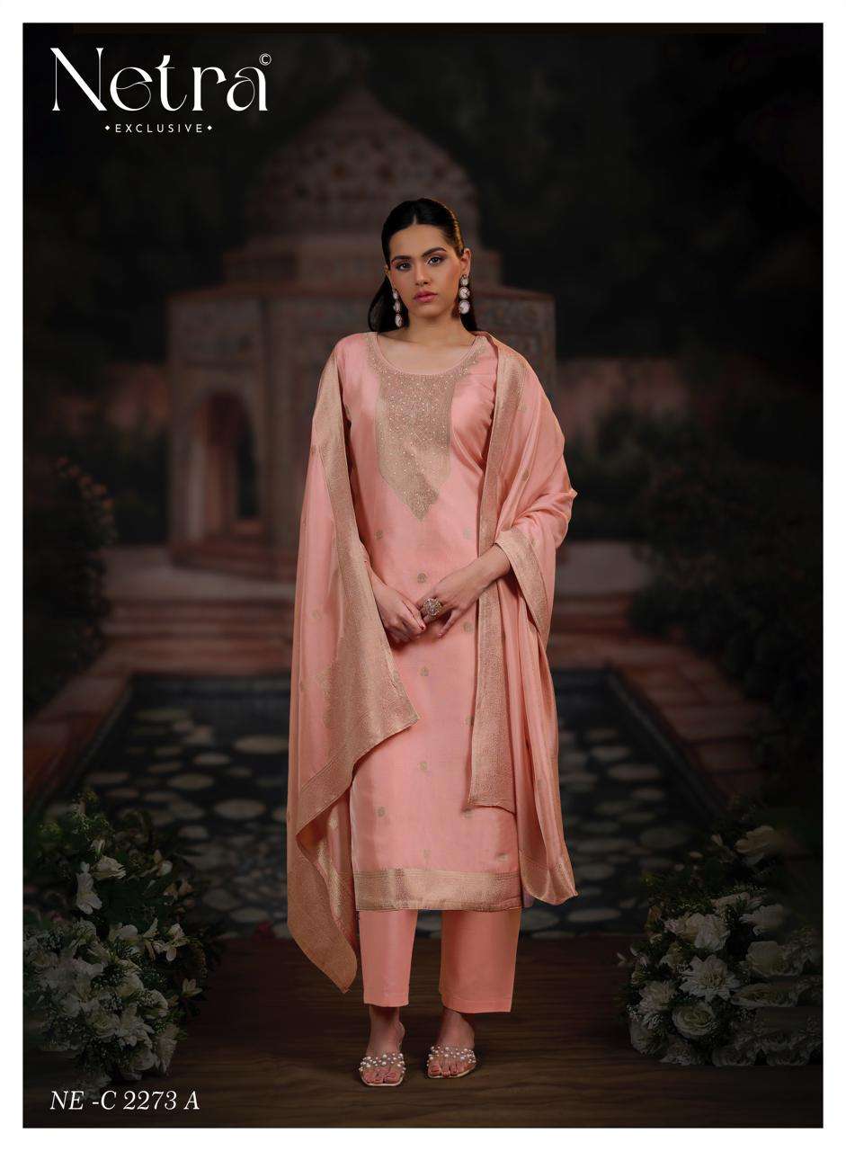 Vrisa Vol 6 Netra Woven Silk Pant Style Suits Supplier India