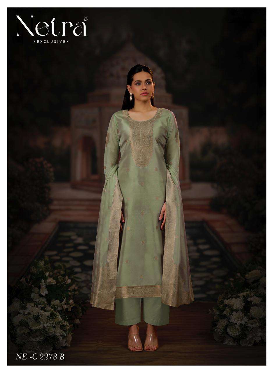 Vrisa Vol 6 Netra Woven Silk Pant Style Suits Supplier India