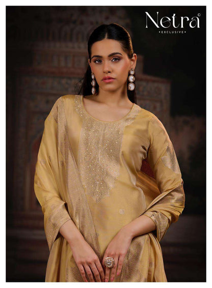 Vrisa Vol 6 Netra Woven Silk Pant Style Suits Supplier India