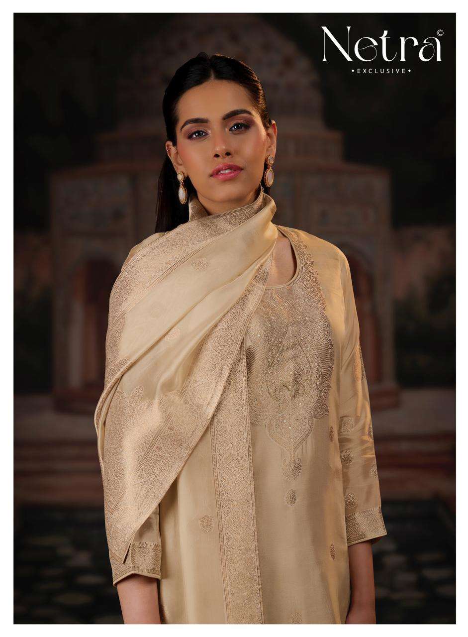 Vrisa Vol 6 Netra Woven Silk Pant Style Suits Supplier India