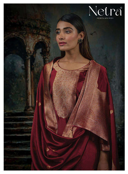 Vrisa Vol 8 Netra Woven Silk Pant Style Suits Wholesaler