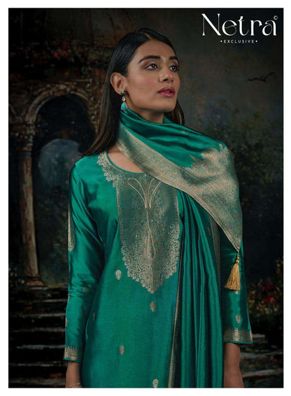Vrisa Vol 8 Netra Woven Silk Pant Style Suits Wholesaler