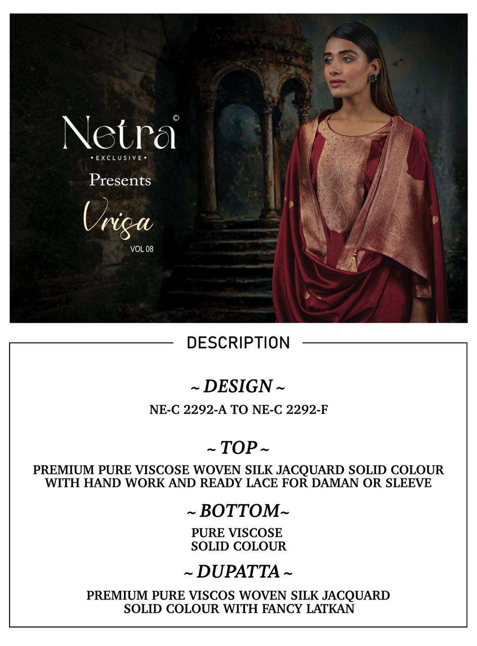 Vrisa Vol 8 Netra Woven Silk Pant Style Suits Wholesaler
