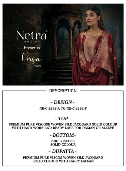 Vrisa Vol 8 Netra Woven Silk Pant Style Suits Wholesaler