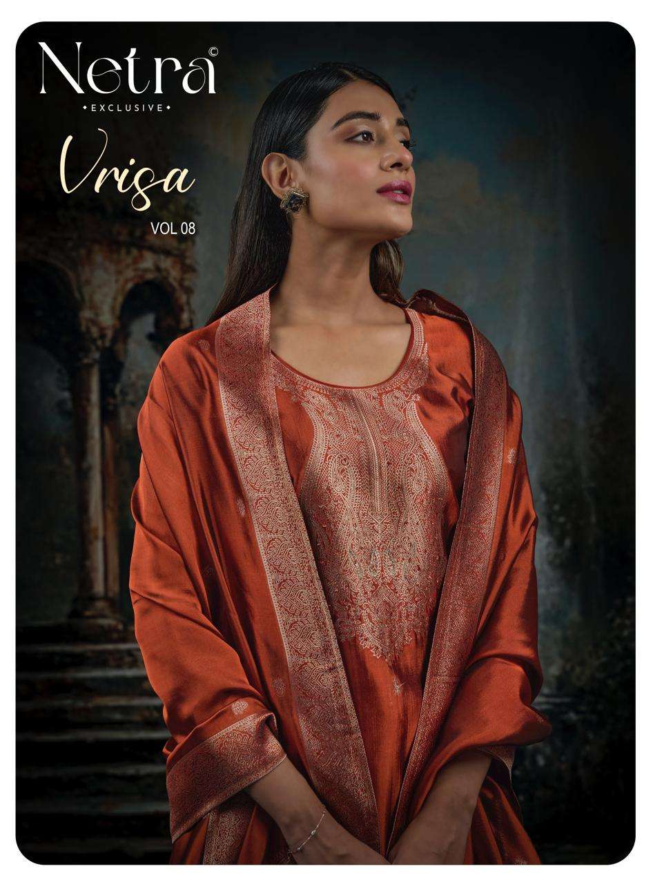 Vrisa Vol 8 Netra Woven Silk Pant Style Suits Wholesaler