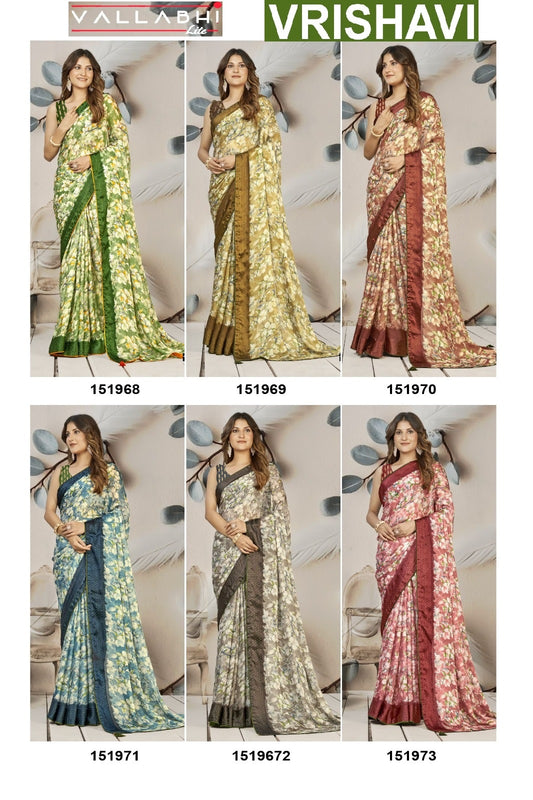Vrishavi Vallabhi Lite Georgette Sarees Exporter Gujarat