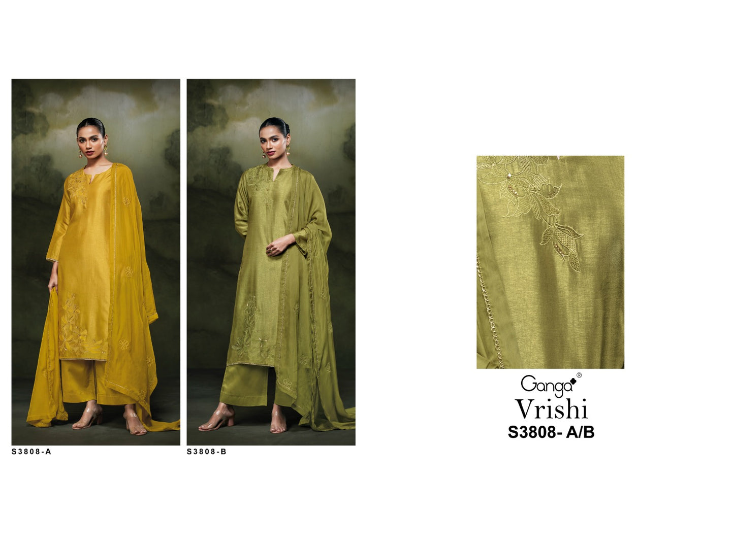 Vrishi 3808 Ganga Premium Bemberg Plazzo Style Suits Supplier India