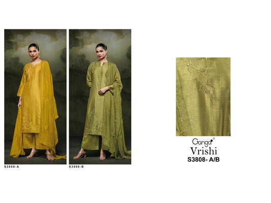 Vrishi 3808 Ganga Premium Bemberg Plazzo Style Suits Supplier India