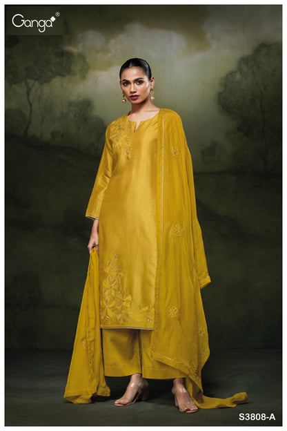 Vrishi 3808 Ganga Premium Bemberg Plazzo Style Suits Supplier India