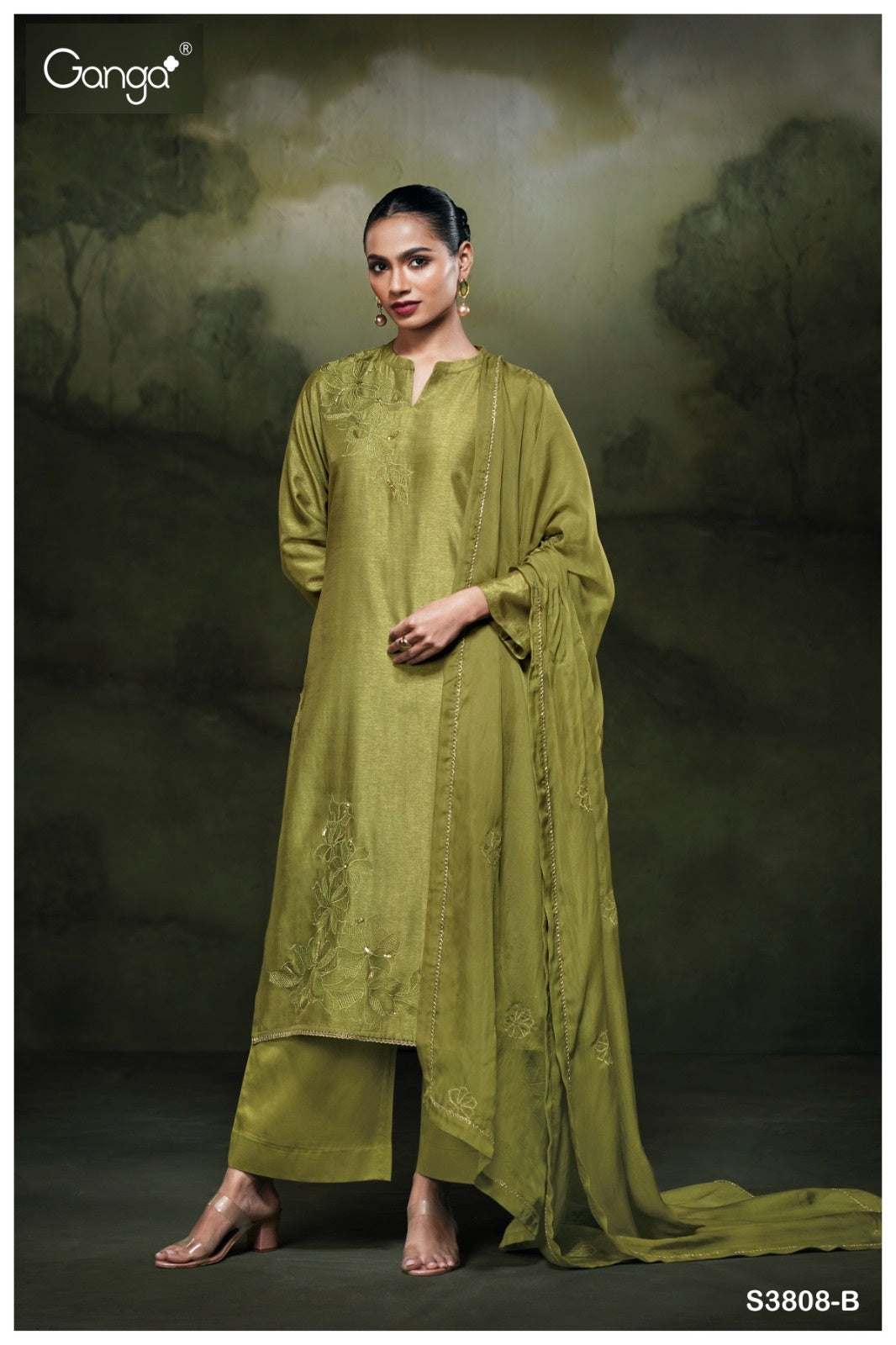 Vrishi 3808 Ganga Premium Bemberg Plazzo Style Suits Supplier India