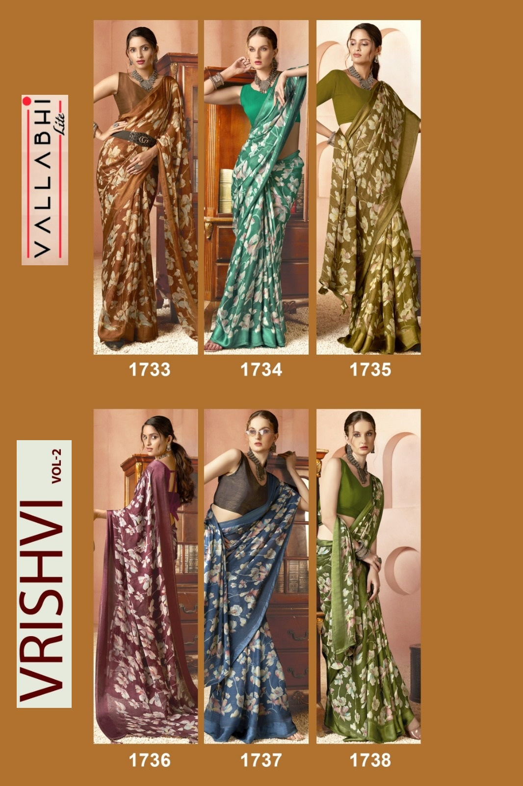 Vrishvi Vol 2 Vallabhi Lite Georgette Sarees Exporter Ahmedabad