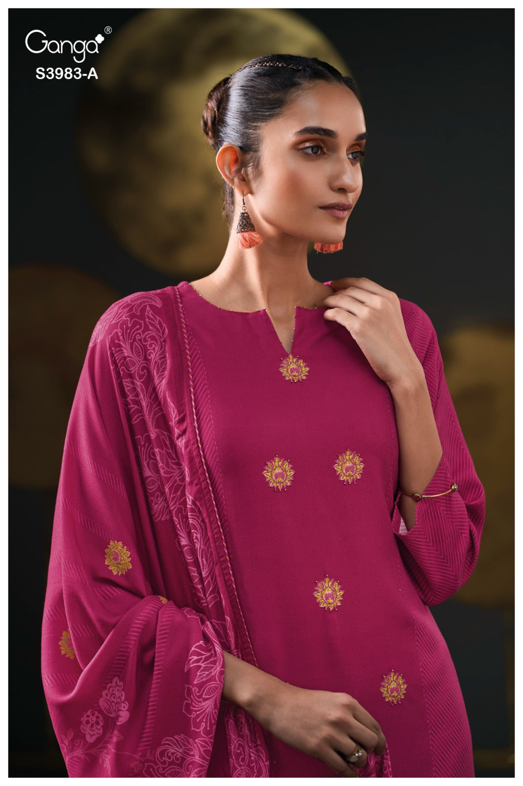 vritali 3983 ganga pashmina suits wholesaler