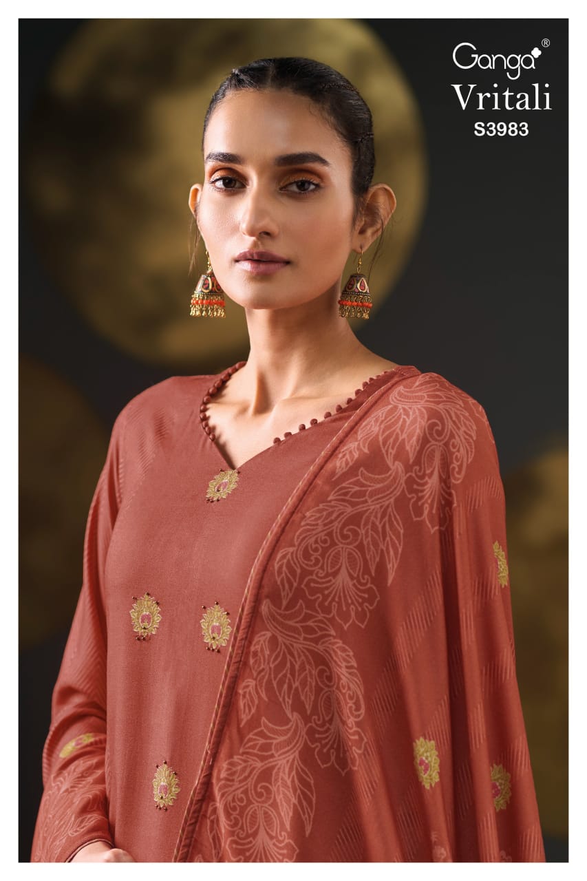 vritali 3983 ganga pashmina suits wholesaler