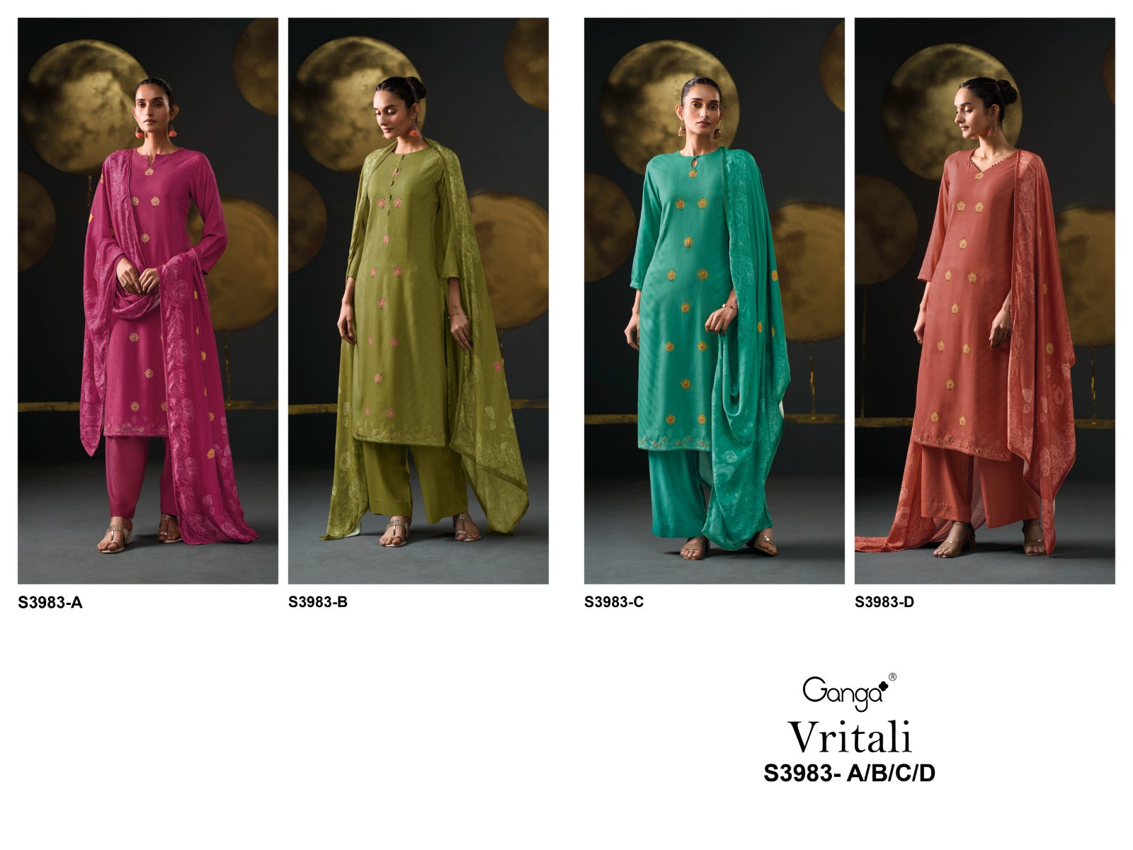 vritali 3983 ganga pashmina suits wholesaler