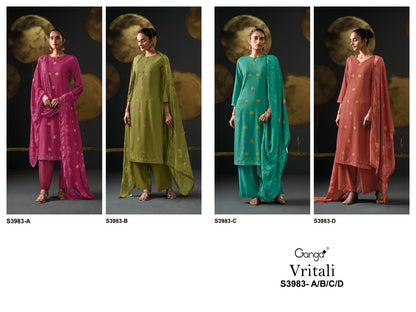vritali 3983 ganga pashmina suits wholesaler